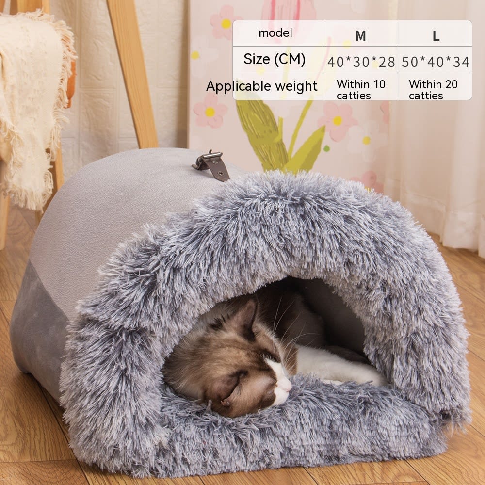 New Splice Portable Pet Nest Portable Autumn And Winter Warm Dog Nest Moisture-proof Long Fur Cat Nest Cross Border Pet Nest view 8