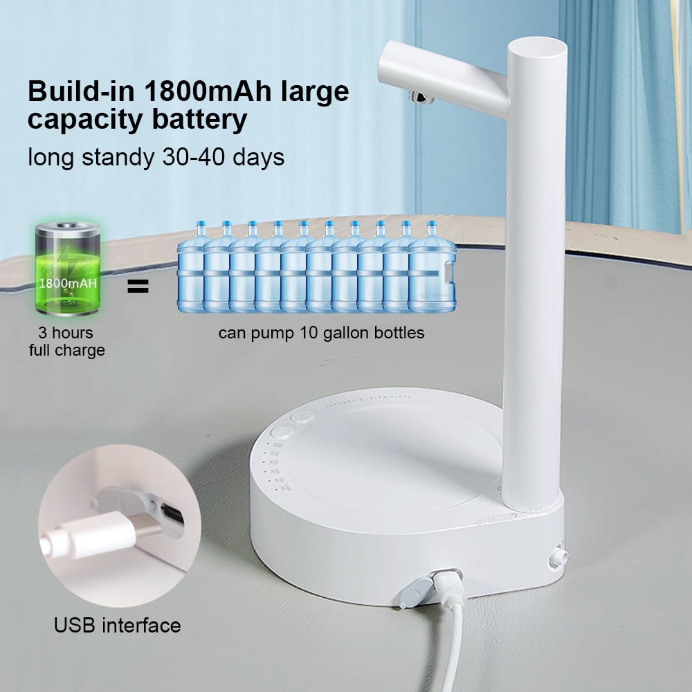 Desk Dispenser Electric Water Gallon Automatic Water Bottle Dispenser Rechargeable Water Dispenser view 8