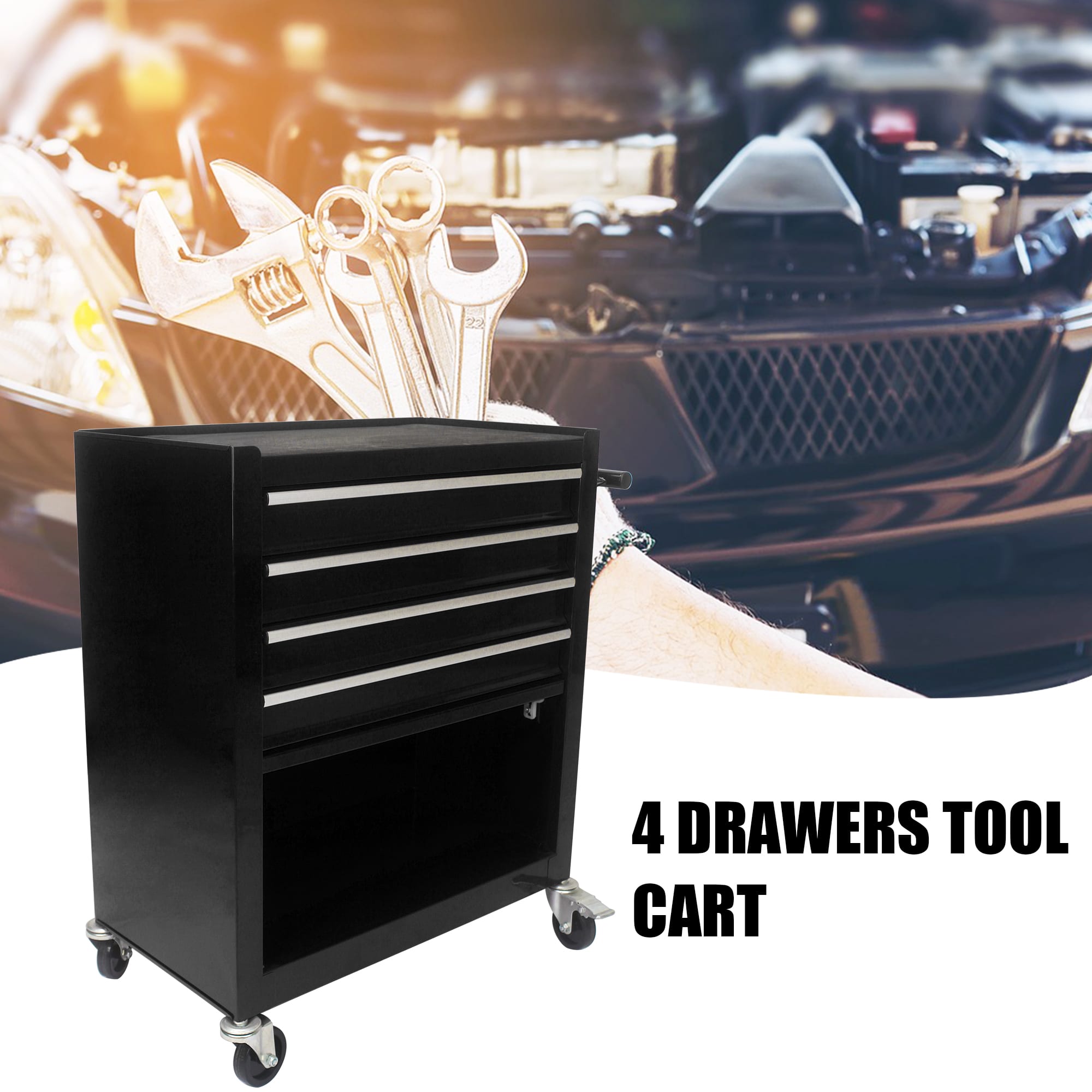 Metal Wheelie Tool Cart view 12
