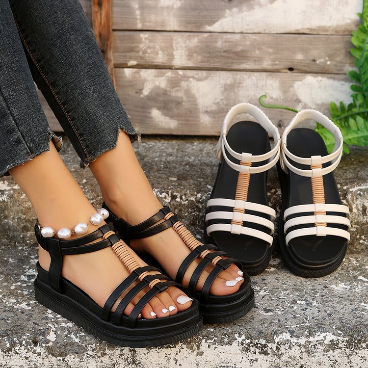 Women's Wedges Platform Sandals Summer Strap-design Beach Shoes view 4