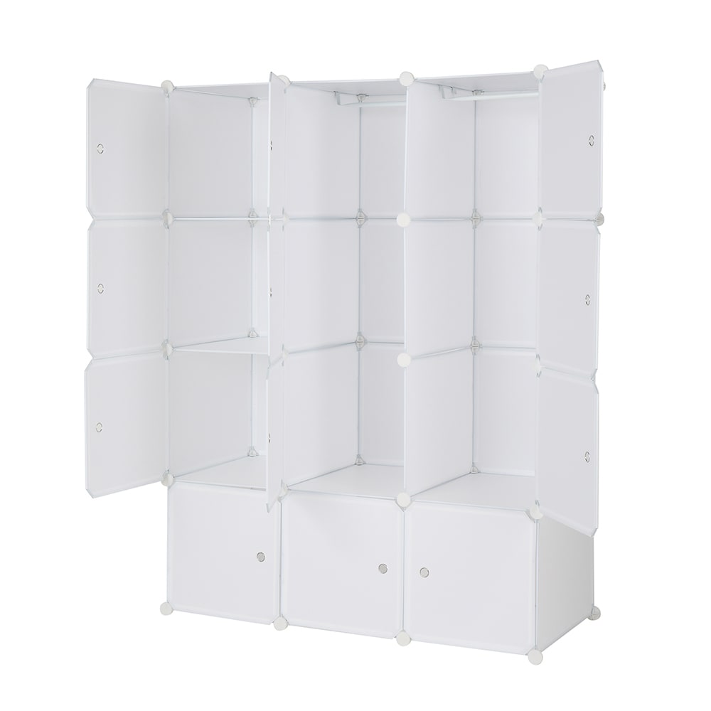 4-layer 12-compartment Rubik's Cube Wardrobe, Plastic, Can Be Freely Assembled DIY Style view 8