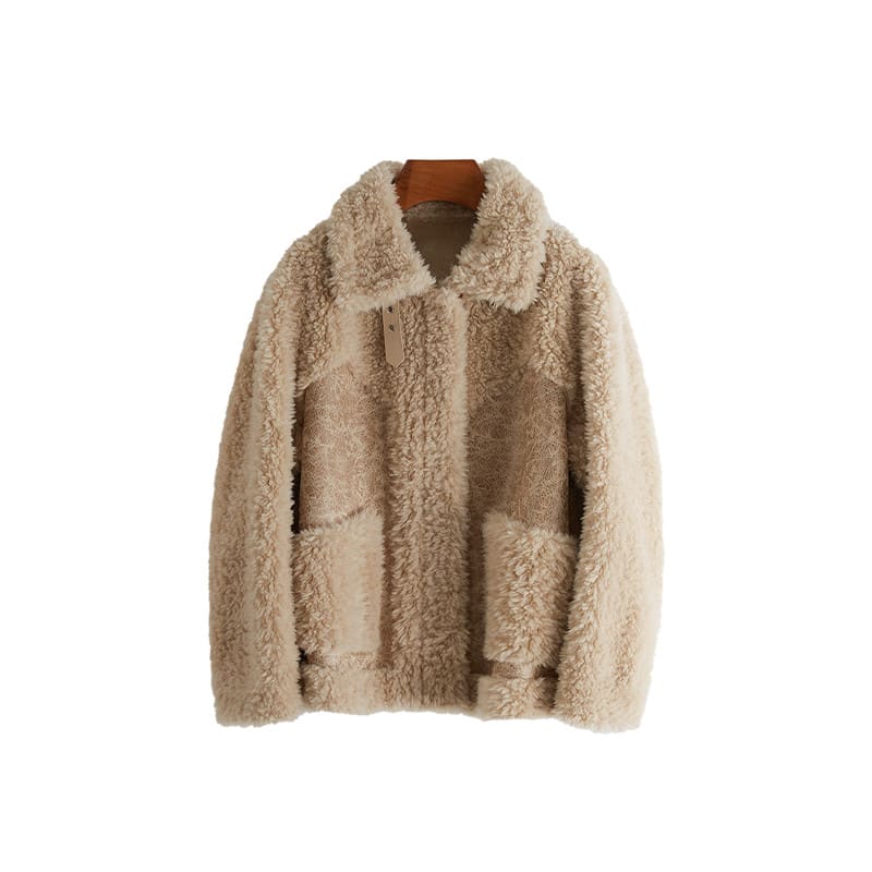 Women's Loose And Fashionable Sheep Shearling Coat view 4