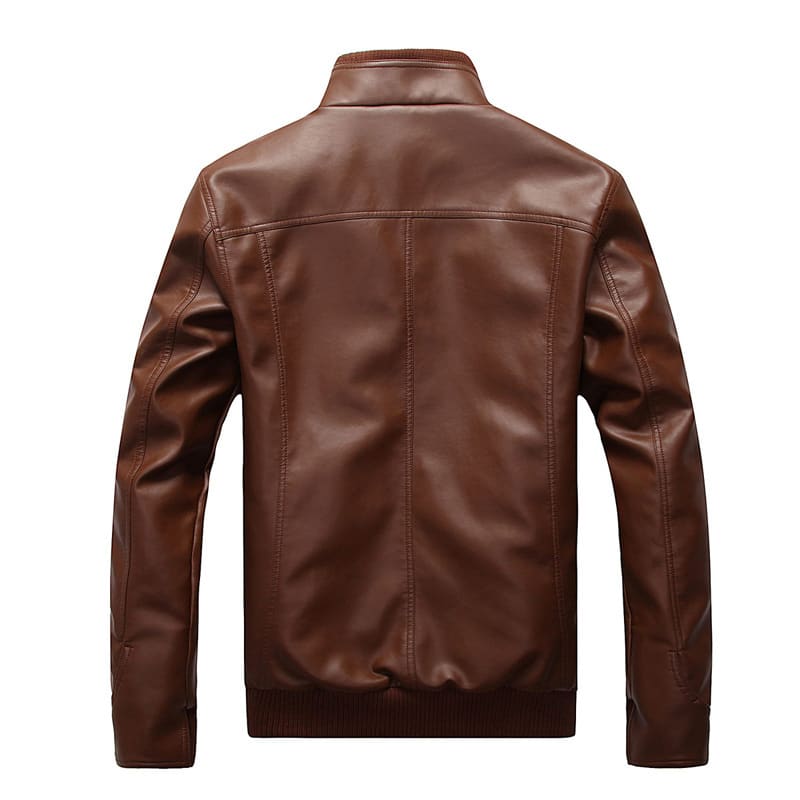 Fashion Brand Casual PU Leather Jacket Youth All-match Leather Jacket Men view 3
