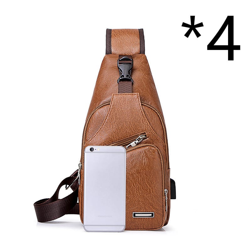 Casual Fashion Men's USB Charging Chest Bag view 3