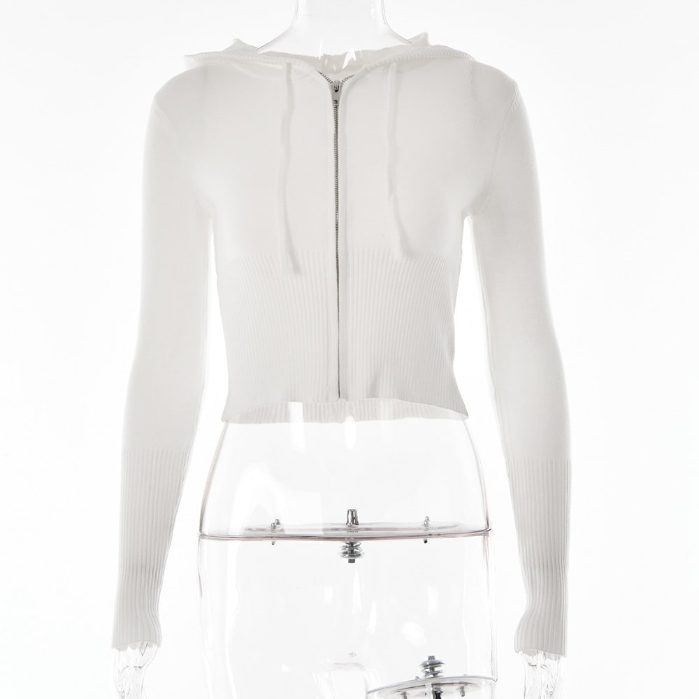 Style Cross-border Knitted Hooded Suits Fashion Sexy High Waist Long Sleeves Trousers Two-piece Set view 15