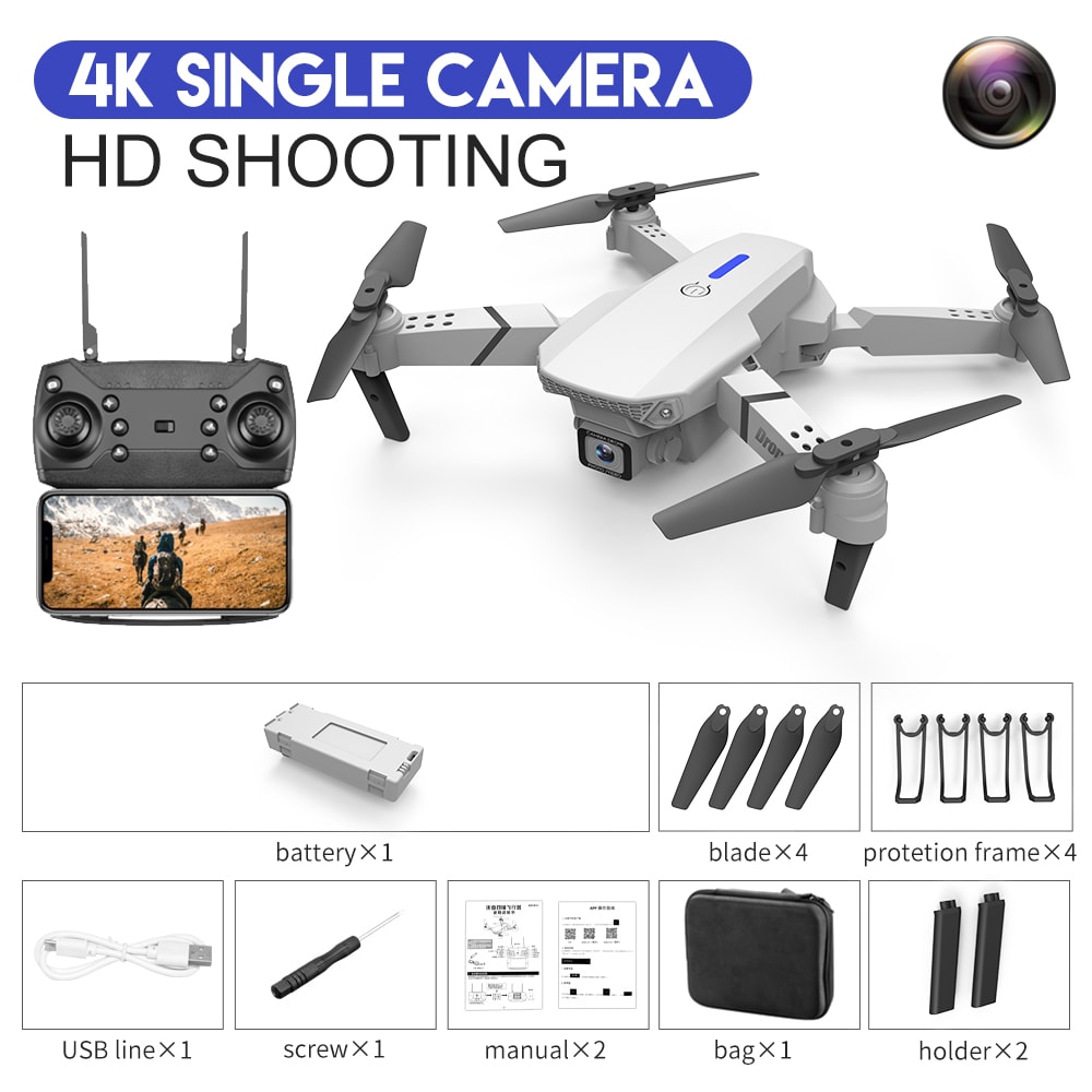 E88 Drone Aerial Photography HD 4K Dual Camera Remote Control Airplane Toy view 2