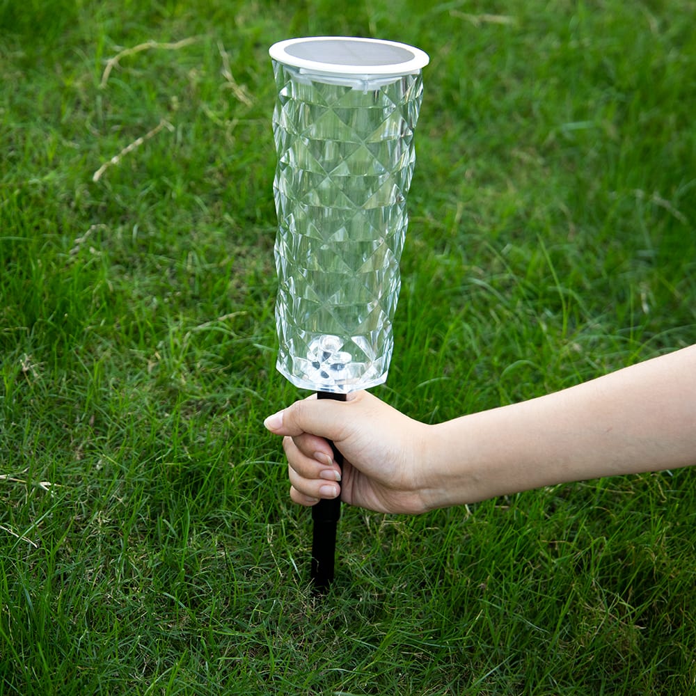 Solar Garden Lamp 10 Colors Changing Crystal Lamp Rose Light Shape LED Romantic Diamond Atmosphere Project Light view 4