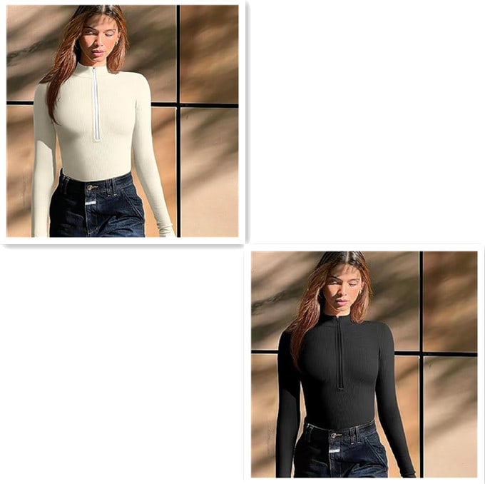 Fashion Long Sleeve Zipper Jumpsuit Seamless Slimming Shapewear For Women Romper view 15