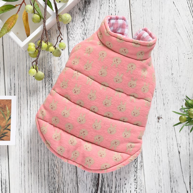 Dog Clothes Wear Warm Cotton Coat On Both Sides Of Vest view 5