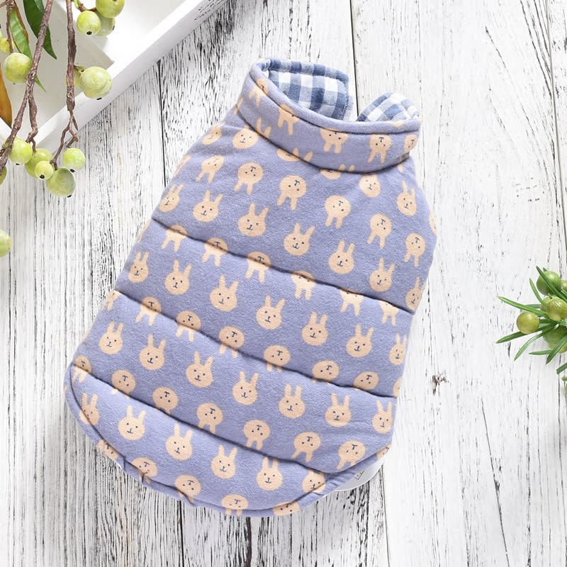 Dog Clothes Wear Warm Cotton Coat On Both Sides Of Vest view 1