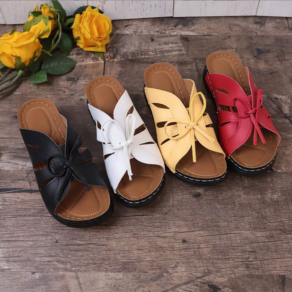 New Roman Shoes For Women Lace-up Platform Wedges Sandals Summer Fashion Slides Casual Vacation Beach Slippers view 2