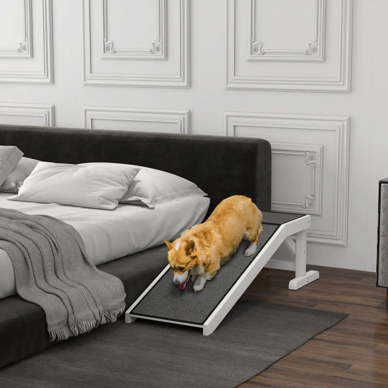PawHut  Pet Ramp For Dogs & Cats With Non-Slip Carpet, White view 10