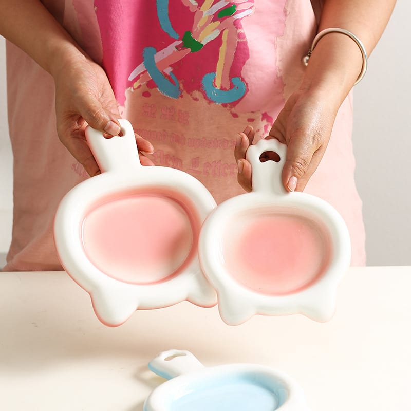 Ceramic Cat Bowl Cat Plate Snack Bowl Rice Bowl Dinner Plate Cat Food Bowl Pet Plate Shallow Mouth Bowl view 13