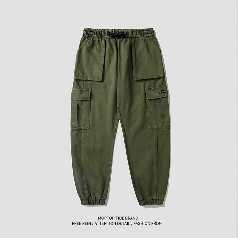 Overalls Men's Casual Trousers Loose Drawstring view 3