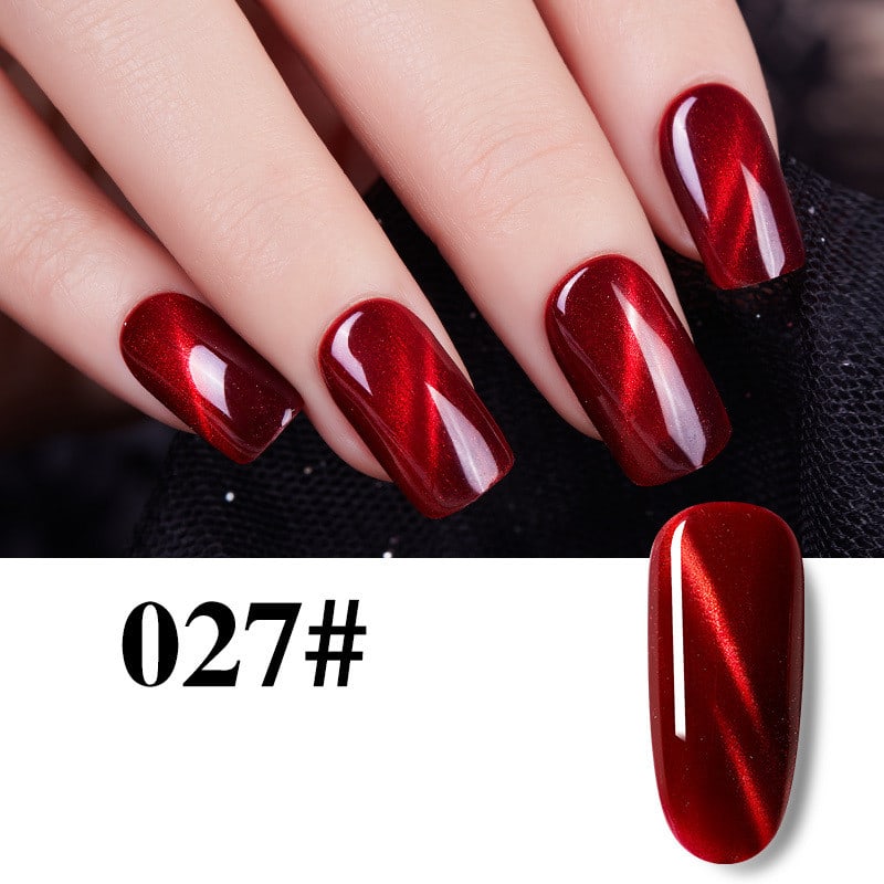 Flame Red Cat Eye Gel Enhancements view 2