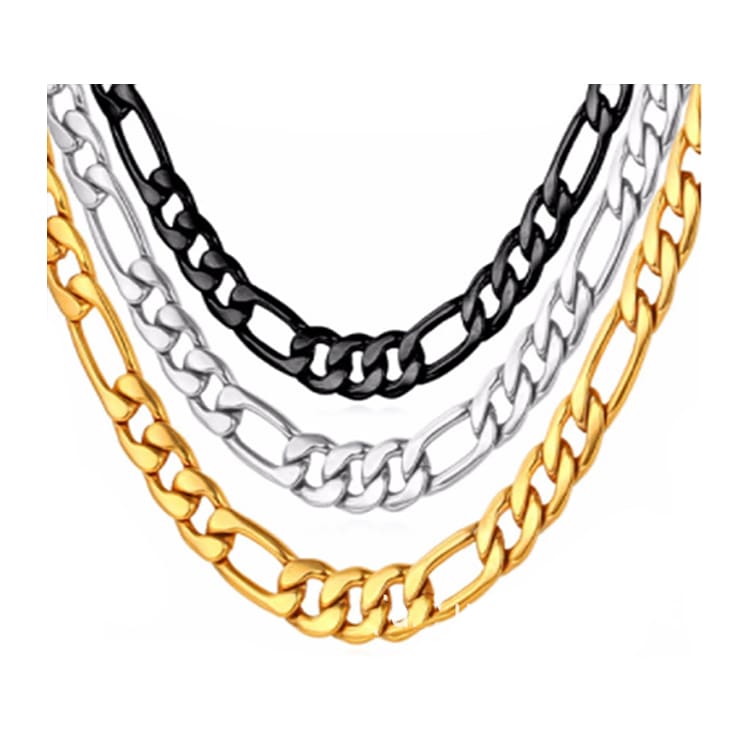 Stainless Steel Titanium Figaro Jewelry Chain view 5