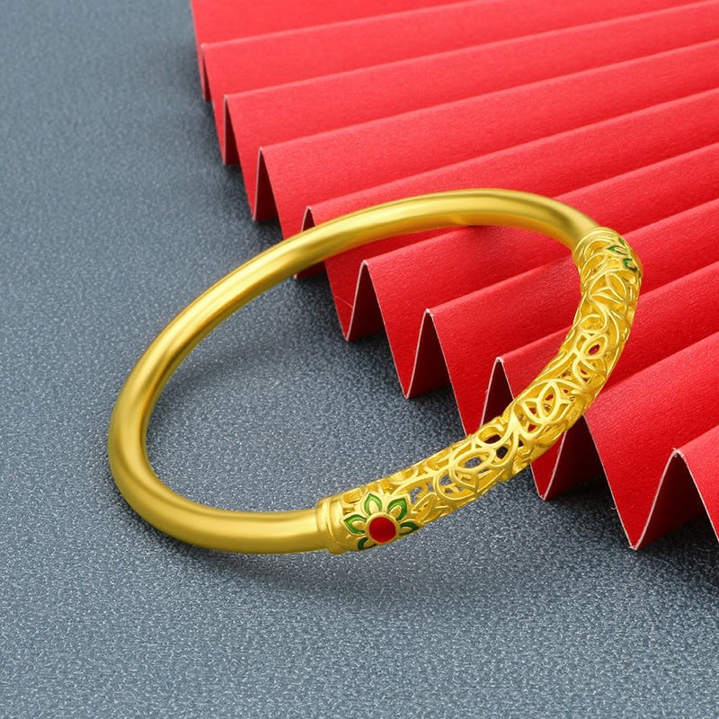 Dunhuang Culture Copper-plated Enamel Ladies' Bracelet, Auspicious And Prosperous. view 3