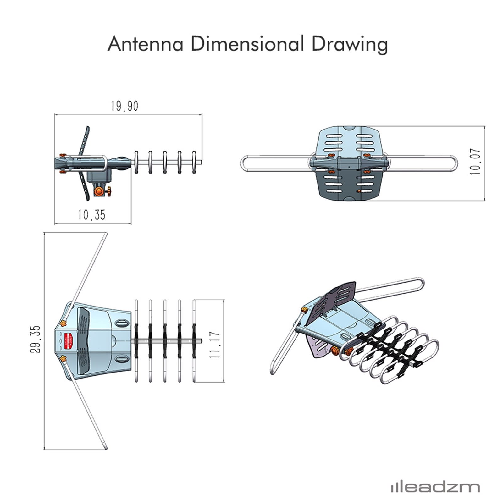 Outdoor Antenna, Without Bracket, 360 Degree Rotation Of US Spec view 19