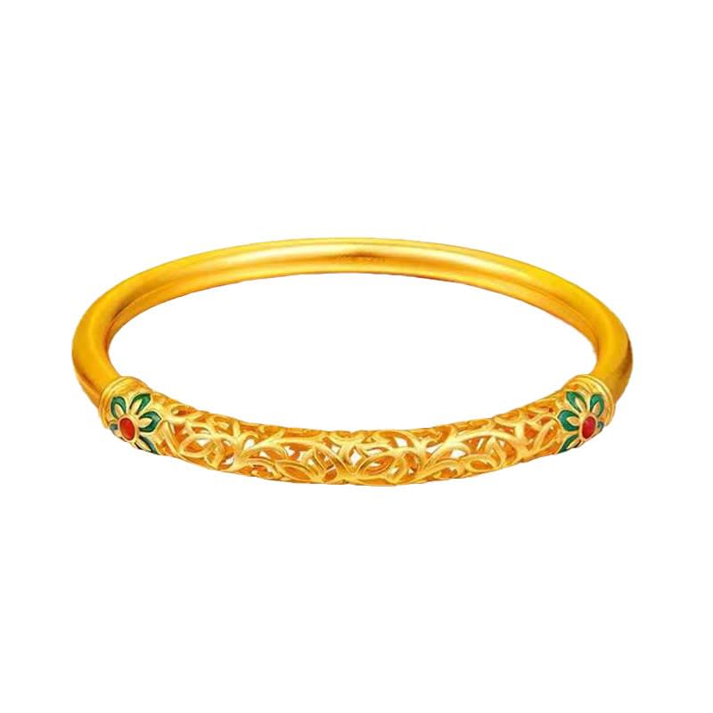 Dunhuang Culture Copper-plated Enamel Ladies' Bracelet, Auspicious And Prosperous. view 1