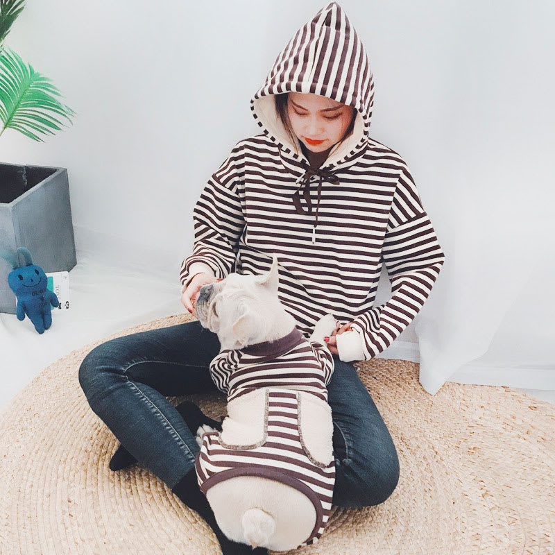 Pet Parent-child Wear Striped Four-legged Padded Sweater view 3