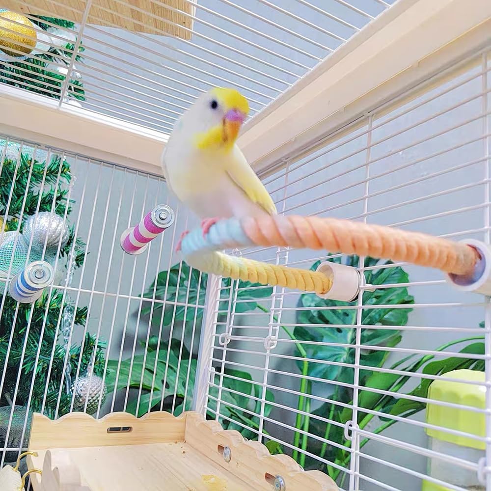 Gradient Colorful Bird Rope Perch Stand For Bird Cages Bendable Climbing Rope Cage Accessory Toy For Cockatiel Parakeet Sugar Glider view 13