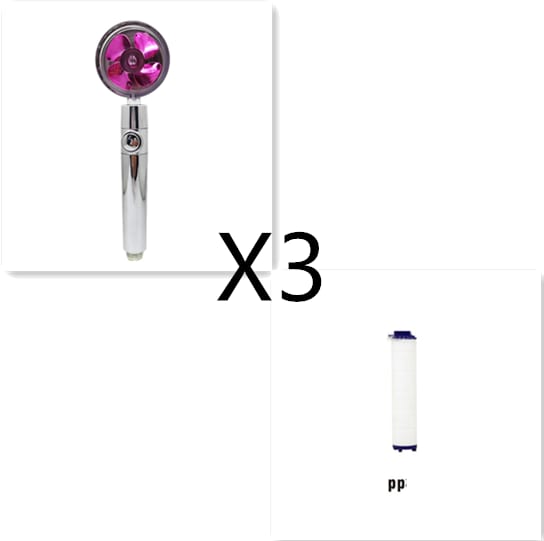 Shower Head Water Saving Flow 360 Degrees Rotating With Small Fan ABS Rain High Pressure Spray Nozzle Bathroom Accessories view 78