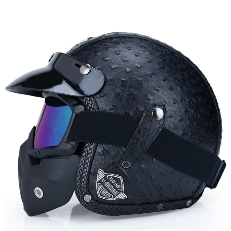 Retro Motorcycle Helmet Male Motorcycle view 6