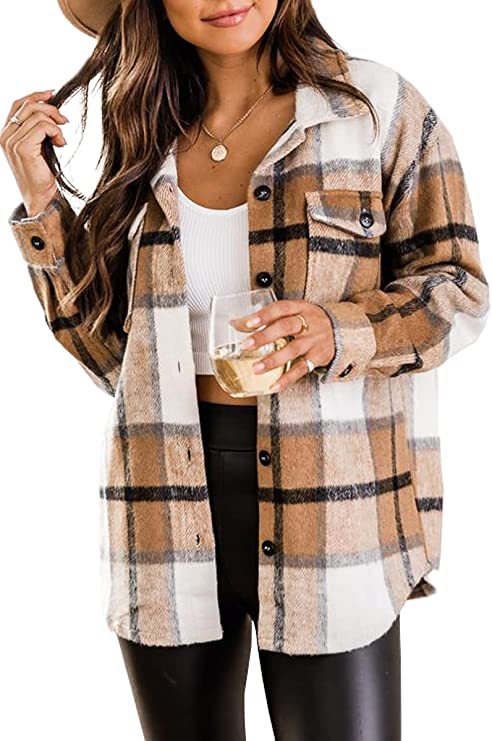 Flannel Jacket Casual Check Button Down