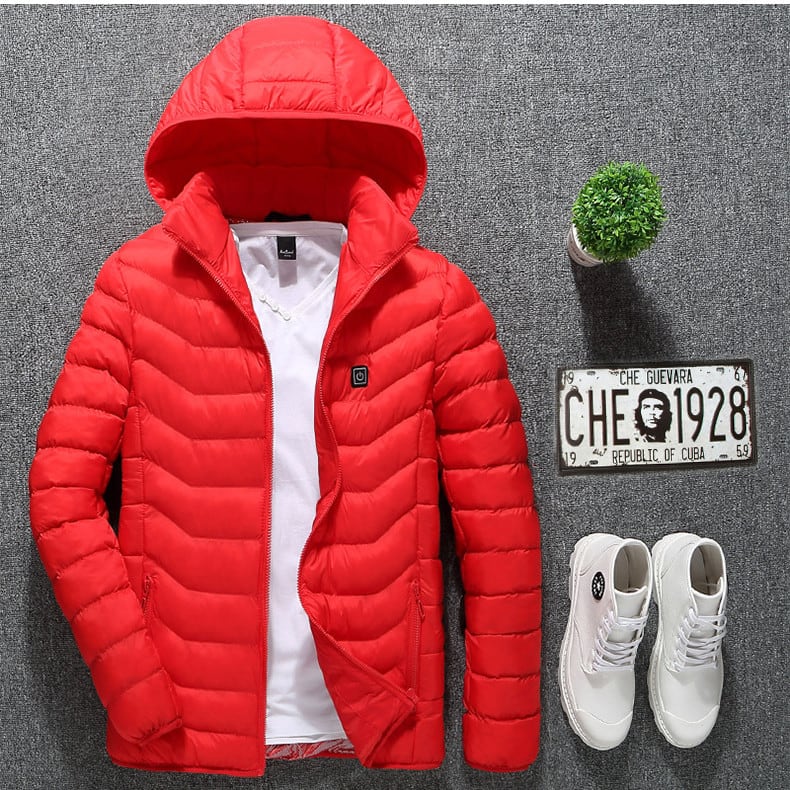 Winter Heated Jacket USB Electric Cotton Coat Zip-up Heater Thermal Clothing Heating Vest For Men view 17