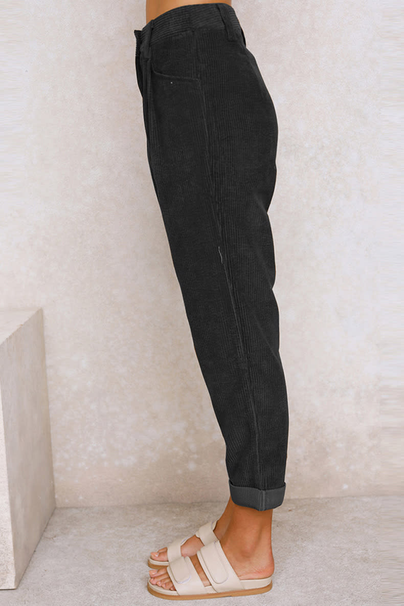 Baggy Corduroy Straight Pants Oversized Spodnie Elegant Trousers New Broek Women Causal Spring Fall High Wasit Pantalones view 13