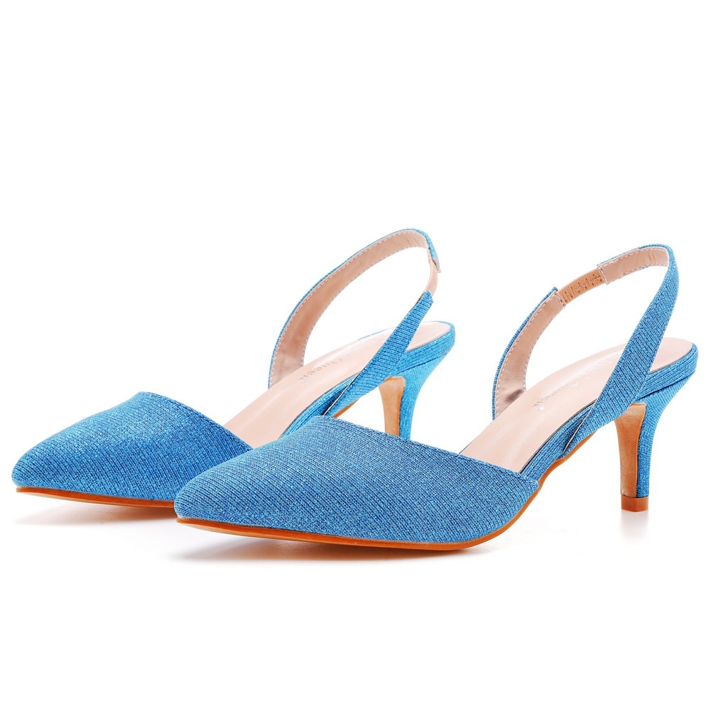 6cm Low-cut Pointed-toe Color-changing Cloth Plus Size Sandals view 4