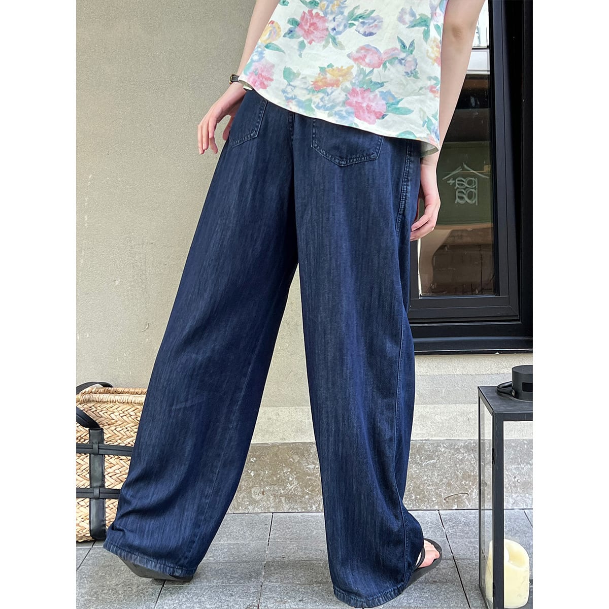 Breathable Cool High Waist Wide Leg Mopping Casual Pants view 5