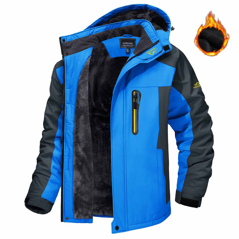 Winter Hooded Jacket Fashion Casual Warm Fleece Coat Windproof Rainproof Parka Windbreaker Men's Top view 15