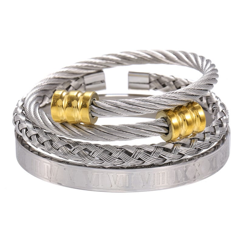 Titanium Steel Bracelet Suit Punk Creative Personality Roman view 6