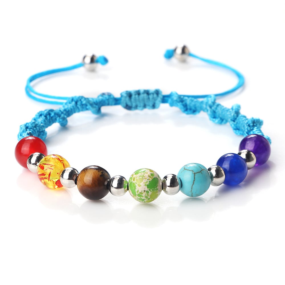 Colorful Stone Beads Bracelet Yoga Woven Hand Strap view 11