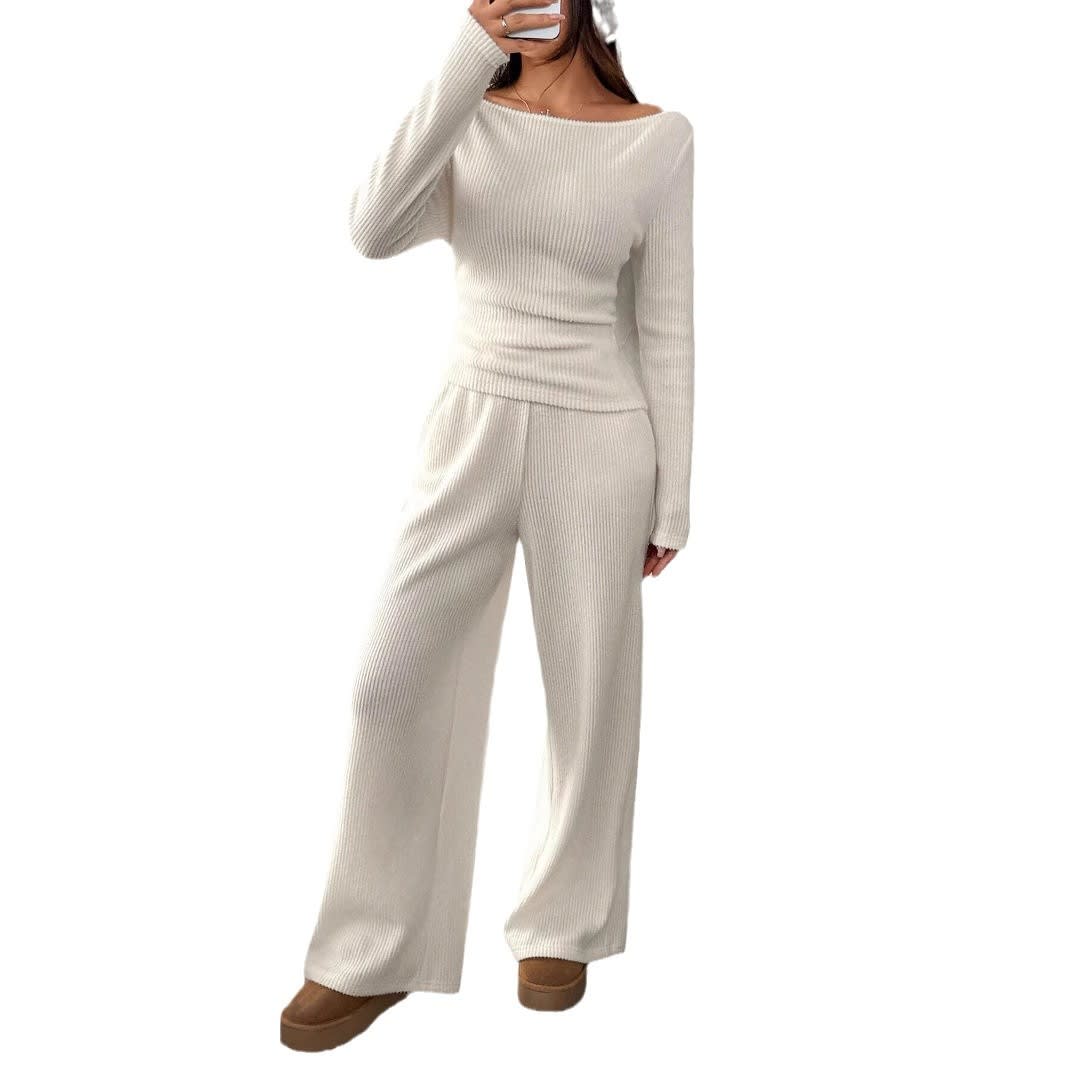 Casual Long Sleeve Straight-leg Pants Loose Temperament Suit view 6