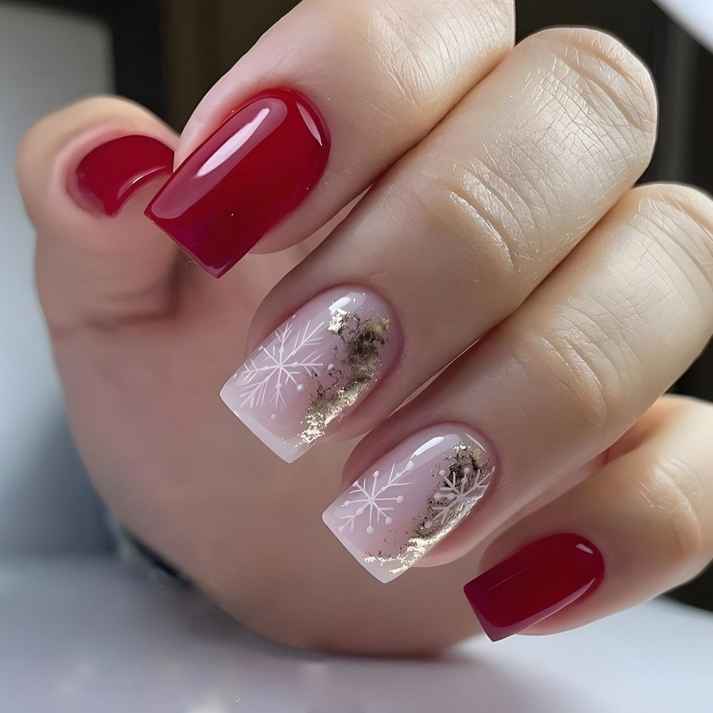 Christmas Jelly Glue Nail Sticker Wear Fake Nails view 2