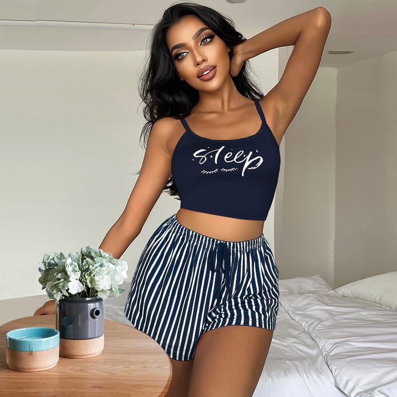 Letter Stripes Printed Ladies' Homewear view 10