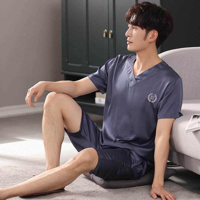 Pajamas Short-sleeved Shirt And Shorts Loose Ice Silk Suit Homewear view 6