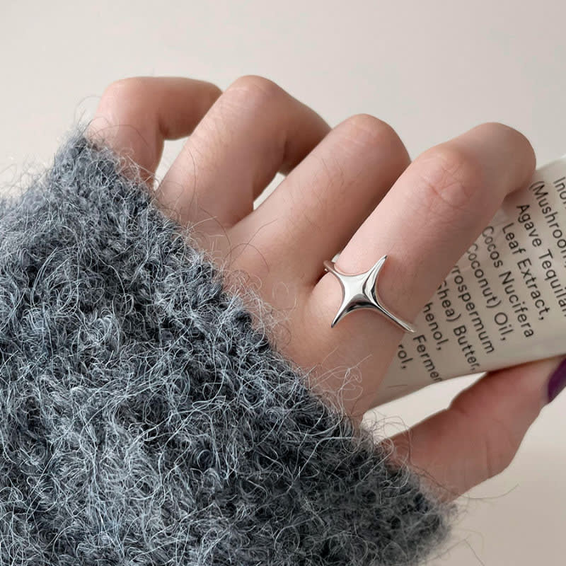 Female All-match Cold Niche Star Black Agate Ring view 2
