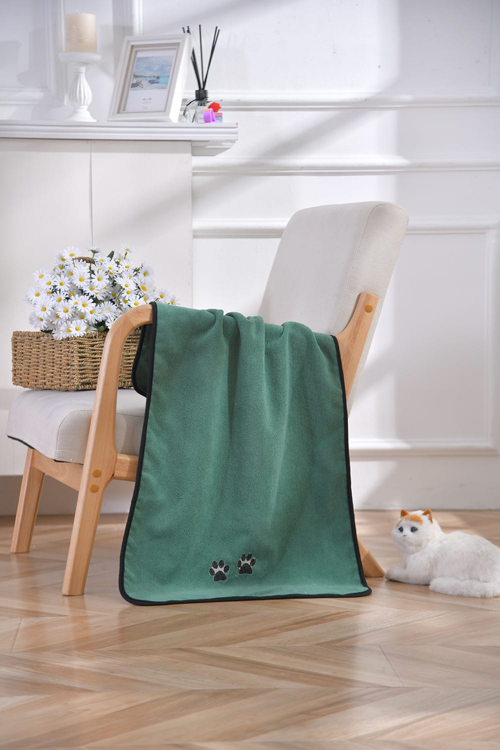 Solid Color Printed Microfiber Pet Towel view 5