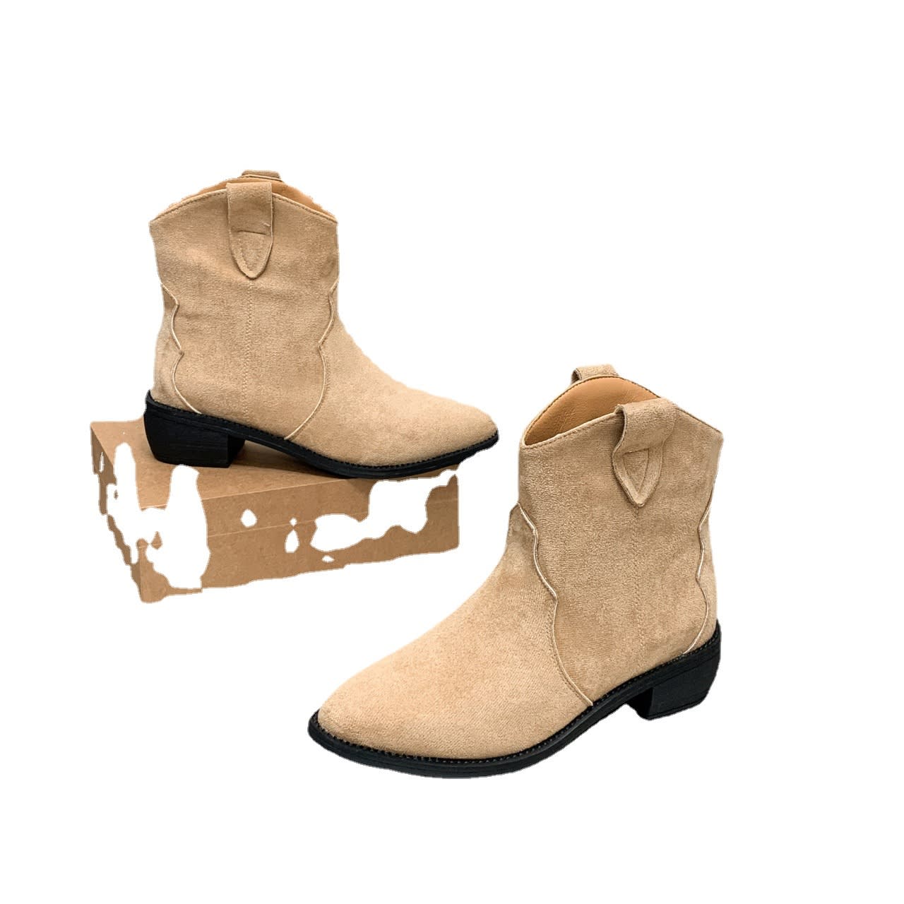 Cowboy Boot Short Plush Autumn Pointed-toe Short Boots view 9