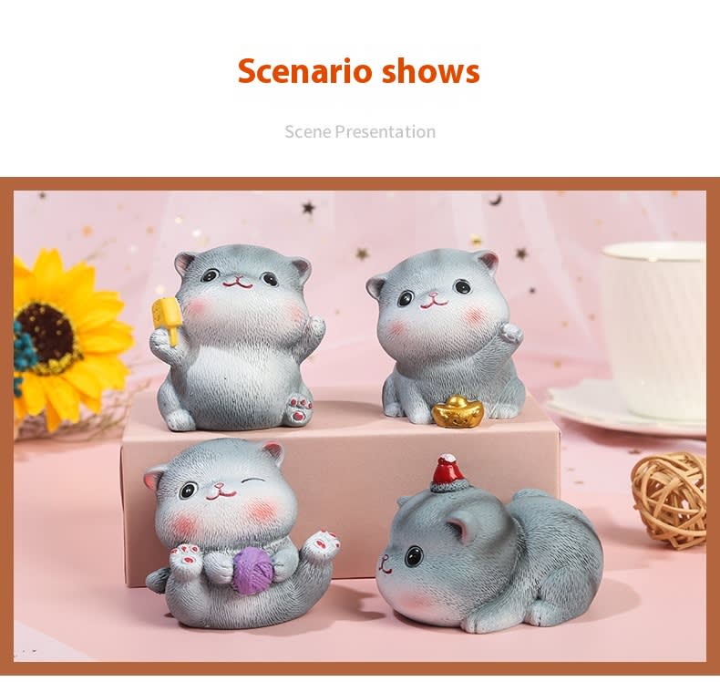 Cartoon Cute Cat Children's Room Cute Resin Decorations view 17