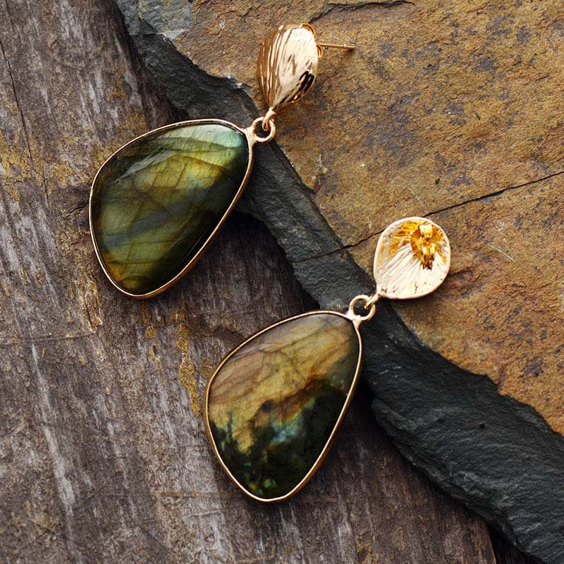 Labradorite Earrings Popular Natural Stone Ornament view 1