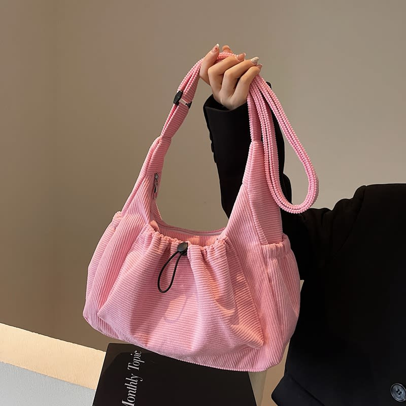 Solid Color Retro Casual Easy Matching Tote Bag view 3