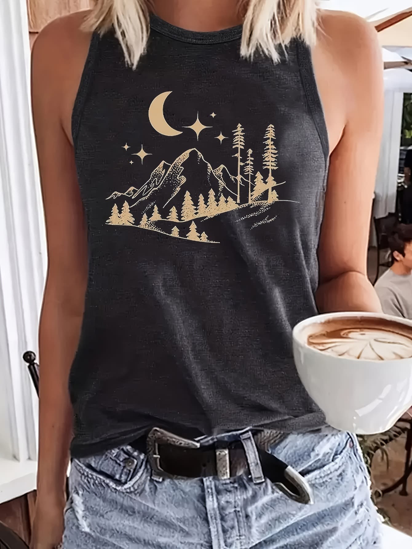 European American Fashion Floral Print Women's Vest view 12