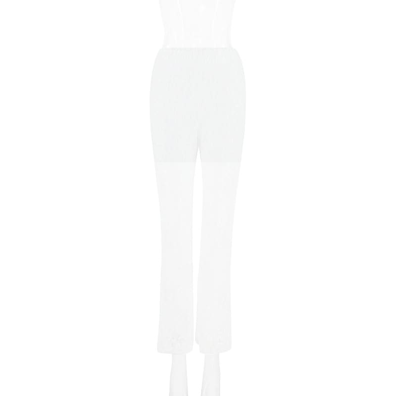 Ins Sexy Lace Straight Trousers Fashion Casual High Waist Pants Women's Clothing view 3