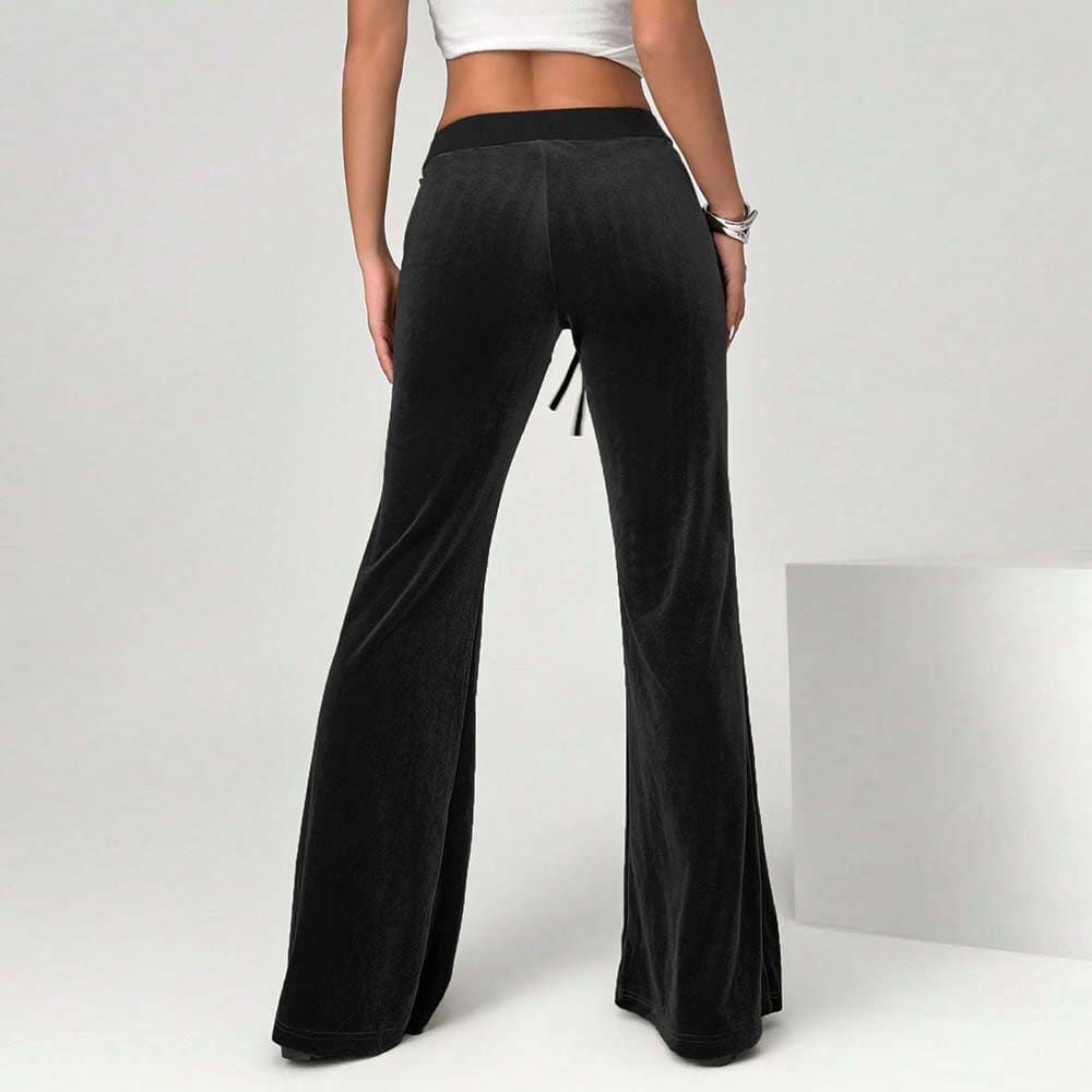 Simple Temperament Velvet Casual Pants Autumn And Winter Drawstring Leg Slimming Wide Leg Trousers view 4