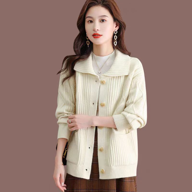 Outerwear Loose Casual Stretch Long Sleeve Sweater view 4