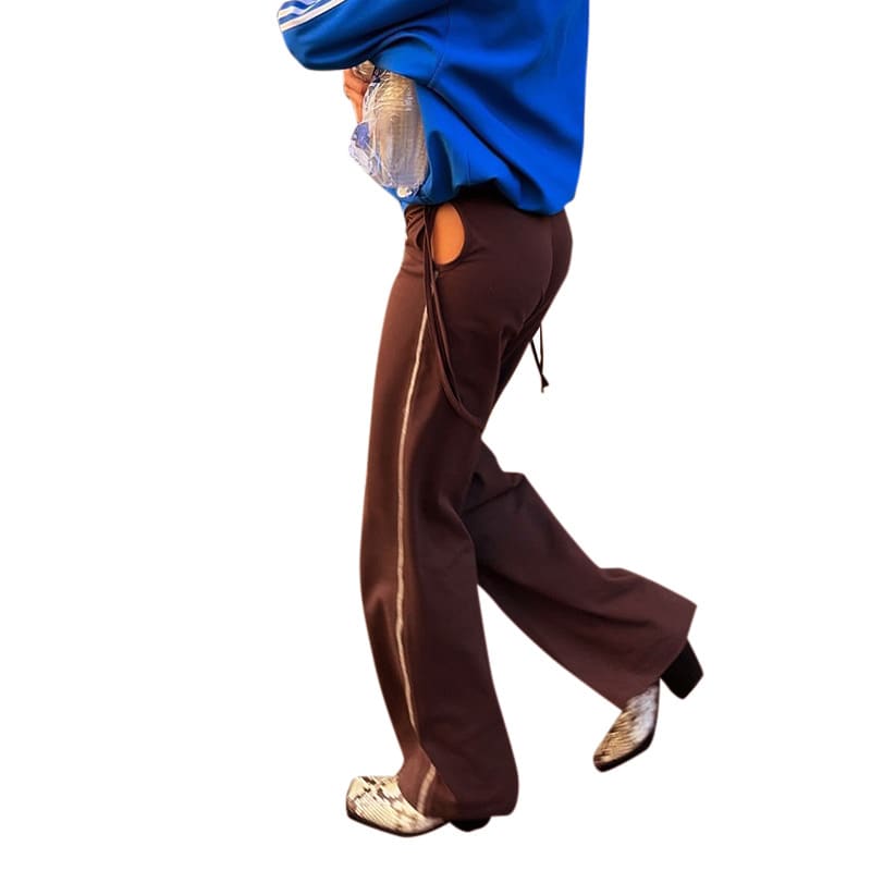 Fashion Simple Striped Contrast Color Straight Casual Mopping Trousers view 2